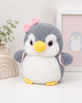 Bowie Grey Penguin Plush with Owl Backpack | Penguin & Co.