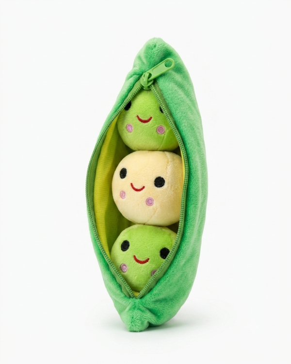 Peeko Pea Pod Plush with 3 Removable Peas