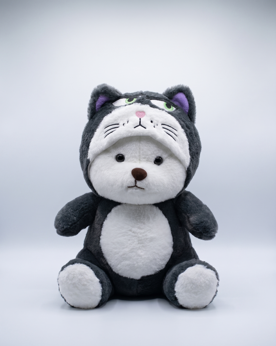 Grumble Bear in Cat Onesie Plush | Snugsuit Bears