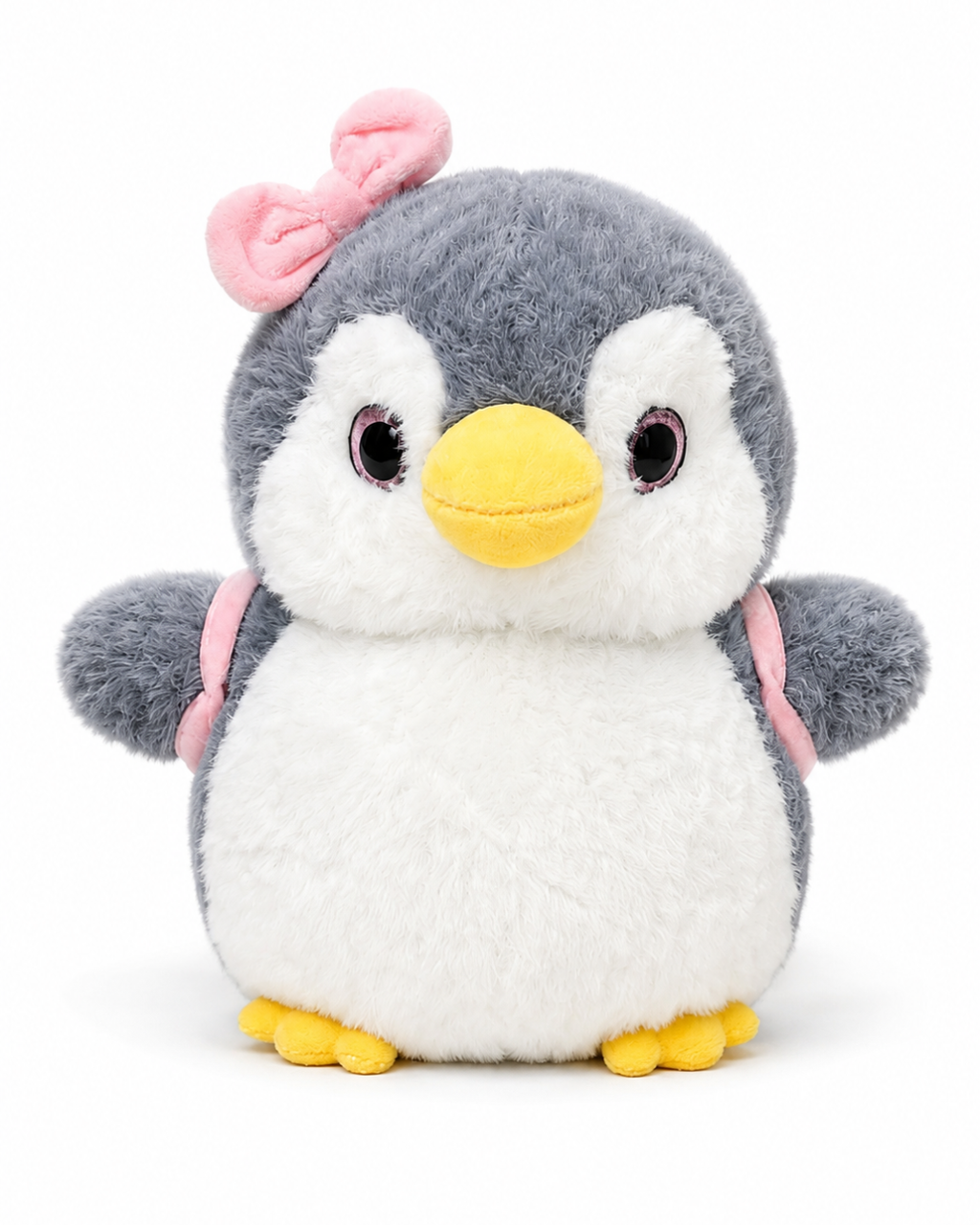 Bowie Grey Penguin Plush with Owl Backpack | Penguin & Co.