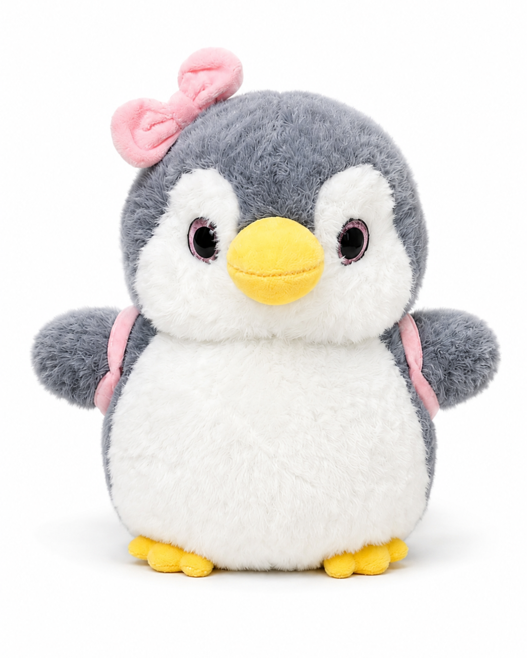 Bowie Grey Penguin Plush with Owl Backpack | Penguin & Co.