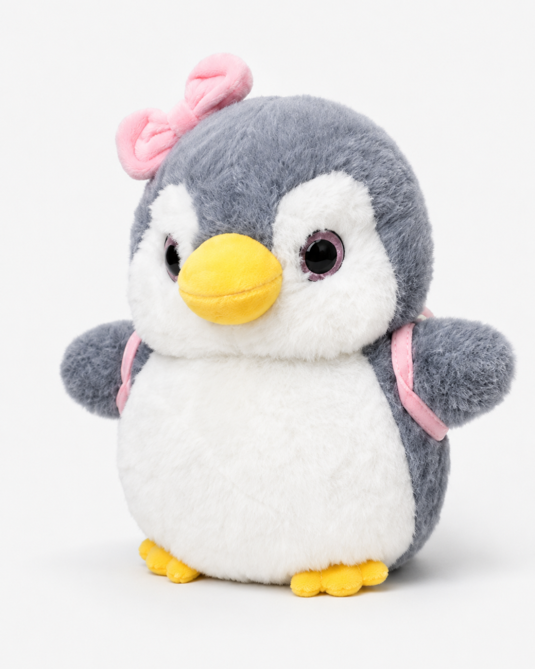 Bowie Grey Penguin Plush with Owl Backpack | Penguin & Co.