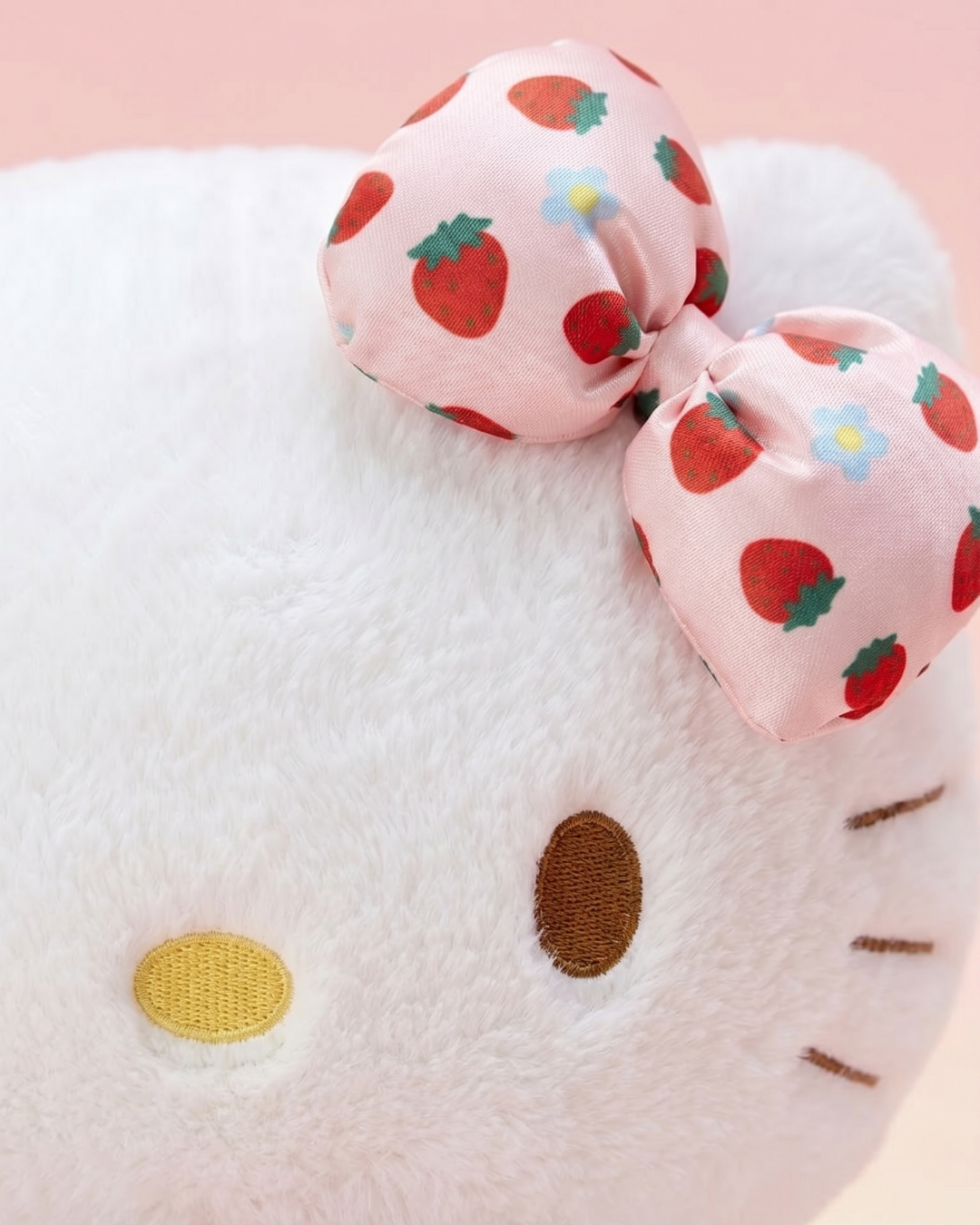 Kittie White Cat Strawberry Plush | The Mischief Gang
