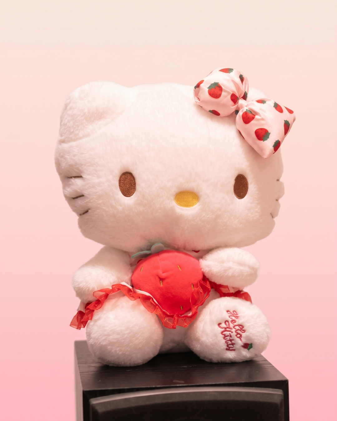 Kittie White Cat Strawberry Plush | The Mischief Gang