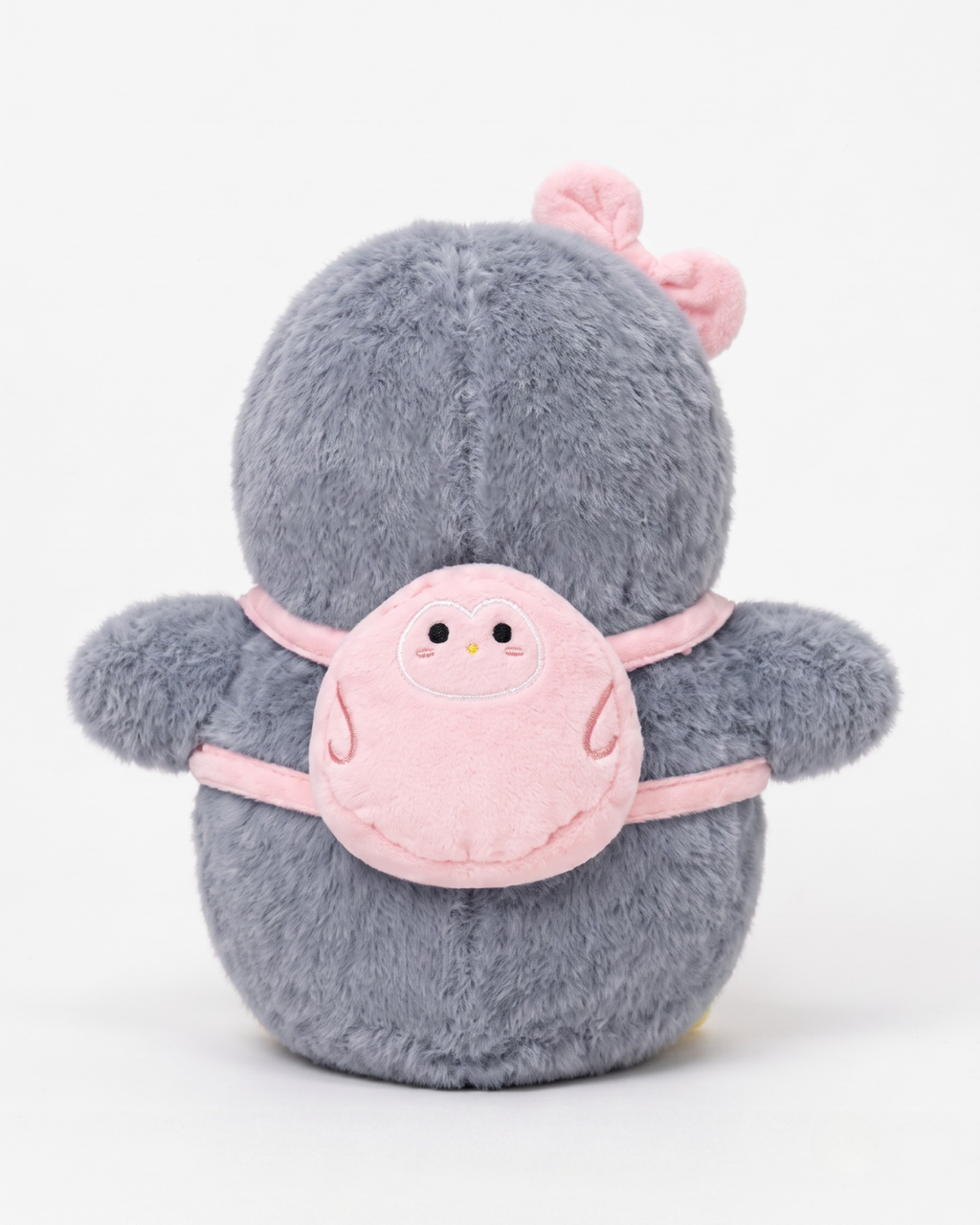 Bowie Grey Penguin Plush with Owl Backpack | Penguin & Co.