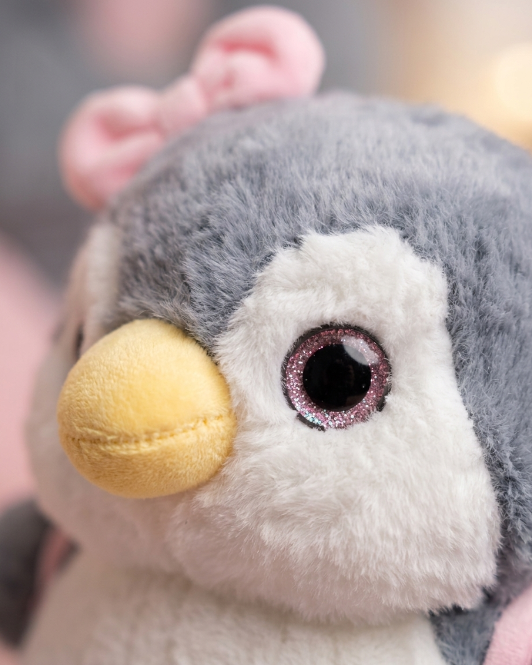 Bowie Grey Penguin Plush with Owl Backpack | Penguin & Co.