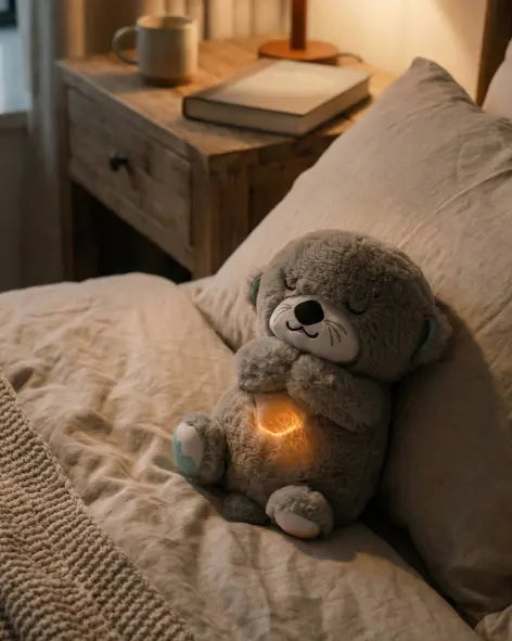 Breathing Otter Baby Soothing Sound and Light Plush Doll Toy My Store